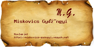 Miskovics Gyöngyi névjegykártya